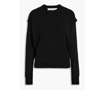Royce layered merino wool and silk-blend sweater - Black