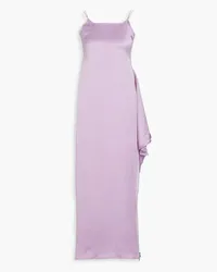 J.W.Anderson Zip-detailed crepe-satin midi dress - Purple Purple