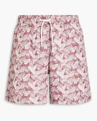 Canali Short-length printed swim shorts - Red Red