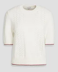 Thom Browne Pointelle-knit cotton sweater - White White