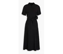 Modal-blend midi shirt dress - Black