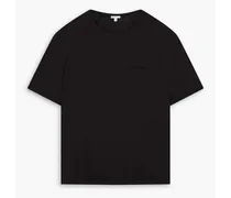 Cotton and linen-blend T-shirt - Black