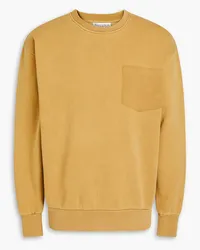 J.W.Anderson Embroidered cotton-fleece sweatshirt - Yellow Yellow