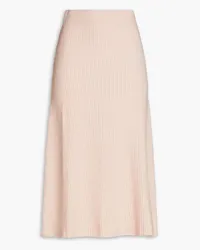 Maje Ribbed-knit midi skirt - Pink Pink