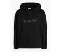 Logo-print French cotton-terry hoodie - Black