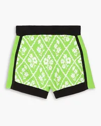 CORMIO Monica intarsia cotton-blend terry shorts - Green Green