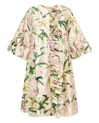 Dolce & Gabbana Ruffled floral-print silk-shantung coat - Pink Pink