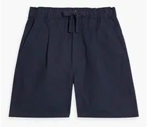 Cotton-blend drawstring shorts - Blue