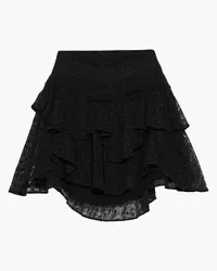 IRO Tale tiered cotton-blend lace mini skirt - Black Black