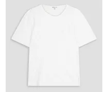 Cotton and linen-blend jersey T-shirt - White