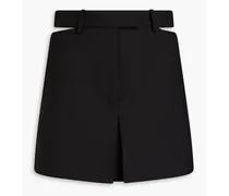 Cutout twill mini skirt - Black