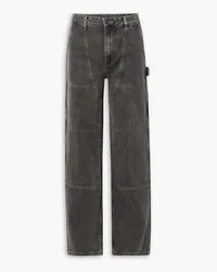 Helmut Lang Carpenter paneled high-rise straight-leg jeans - Gray Gray