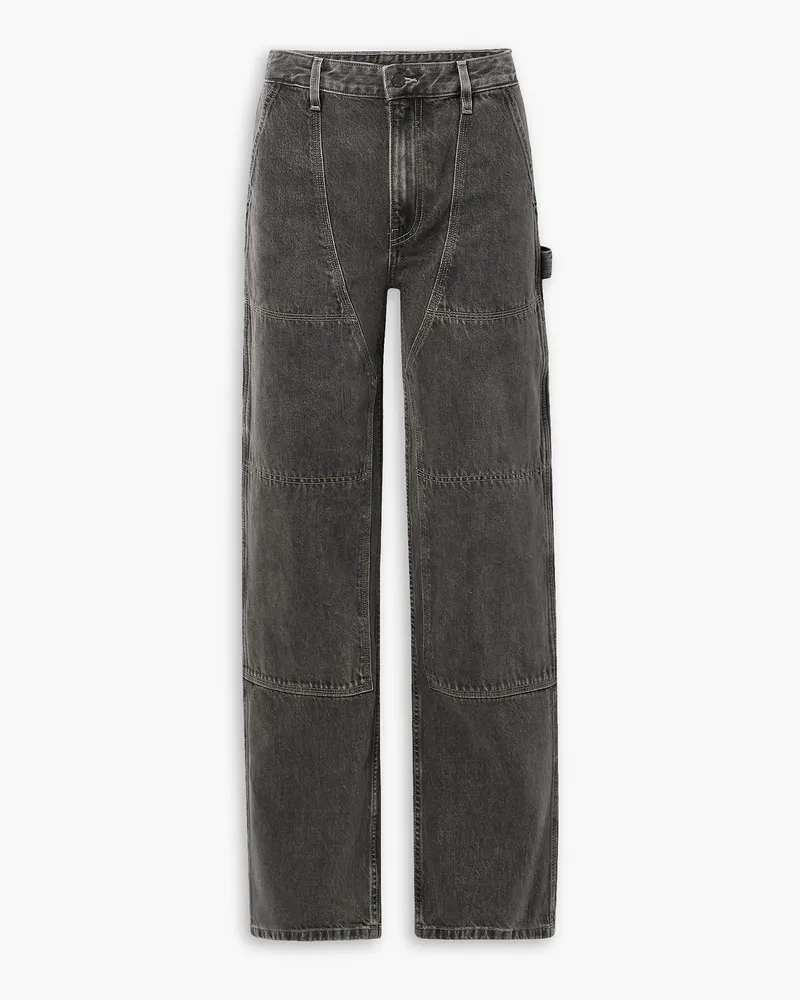 Helmut Lang Carpenter paneled high-rise straight-leg jeans - Gray Gray
