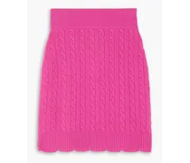 Cable-knit merino wool mini skirt - Pink