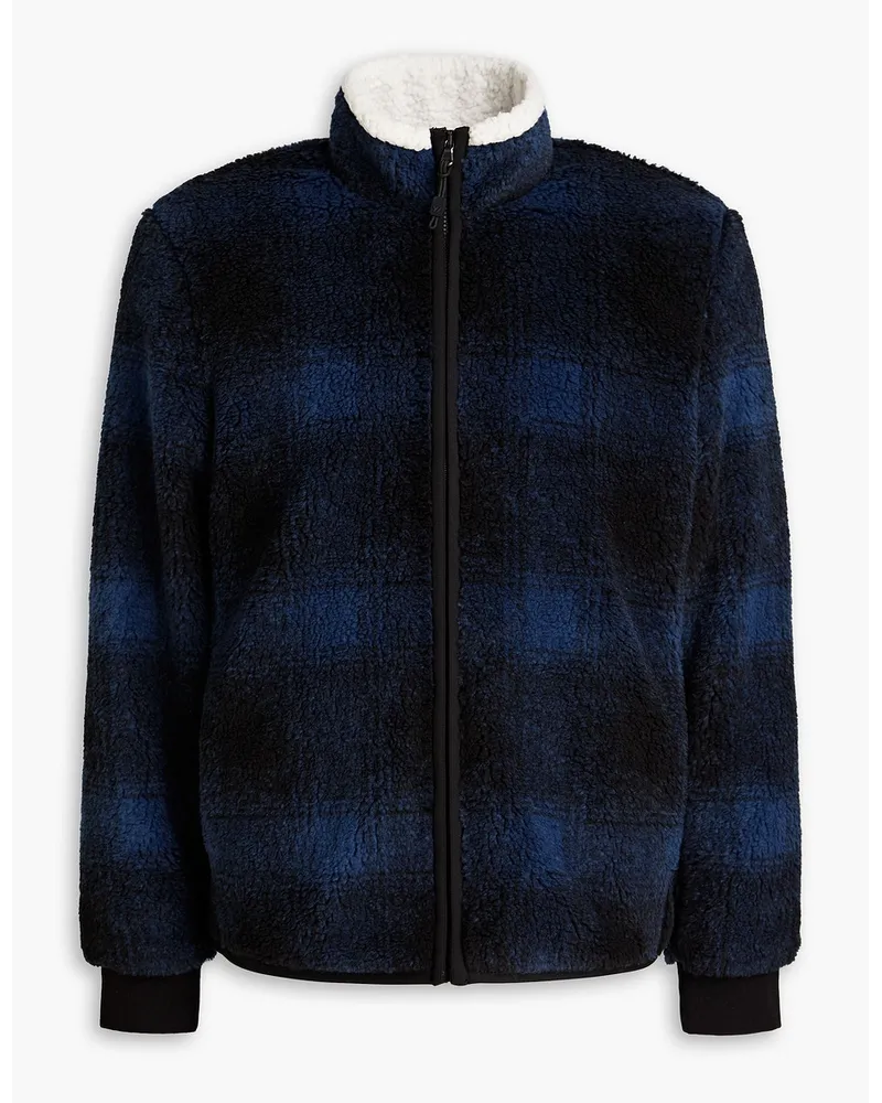 James Perse Checked faux shearling jacket - Blue Blue