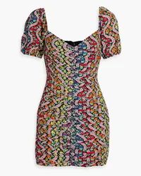 RHODE Esme ruched printed crepe de chine mini dress - Multicolor Multicolor