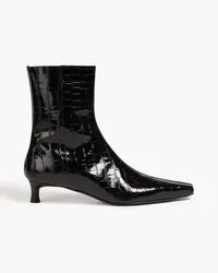 By Malene Birger Micella croc-effect leather ankle boots - Black Black