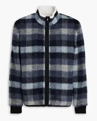 James Perse Checked faux shearling jacket - Blue Blue