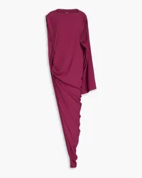 Rick Owens One-sleeve asymmetric crepe de chine cupro maxi dress - Purple Purple