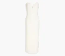 Thalia strapless ribbed-knit midi dress - White