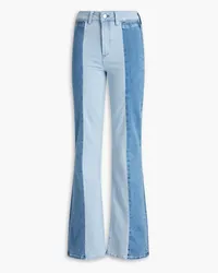 Paige Laurel Canyon two-tone high-rise bootcut jeans - Blue Blue