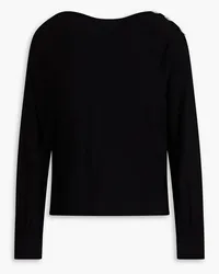 ba&sh Marty embellished crepe top - Black Black