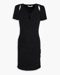 IRO Cutout metallic jacquard-knit mini dress - Black Black