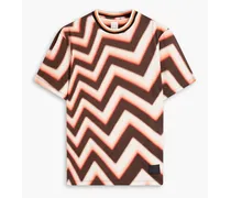 Printed cotton-jersey T-shirt - Brown