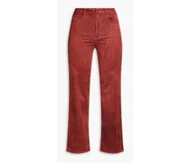 Leenah cotton-blend corduroy kick-flare pants - Red