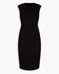 Badgley Mischka Pleated stretch-crepe dress - Black Black