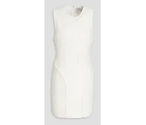 Ruched mesh mini dress - White