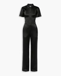 Rivet Utility Icon silk-blend satin jumpsuit - Black Black