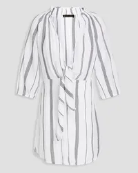 ViX Alice tie-front cotton-blend jacquard coverup - White White