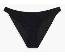 Stretch-jacquard mid-rise bikini briefs - Black