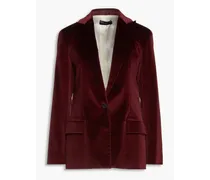Cotton-blend stretch-velvet blazer - Burgundy