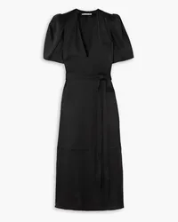 Stella McCartney Belted satin midi dress - Black Black