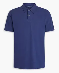 Frescobol Carioca Constantino cotton and linen-blend jersey polo shirt - Blue Blue