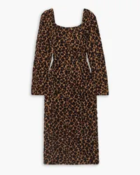 By Malene Birger Amyna ruched leopard-print stretch-jersey midi dress - Animal print Animal