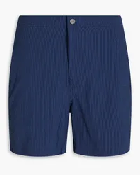 Onia Calder 6E mid-length striped seersucker swim shorts - Blue Blue