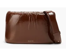Patent-leather shoulder bag - Brown