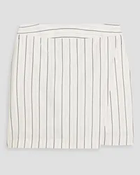 palmer//harding Skirt-effect striped cotton-poplin shorts - White White