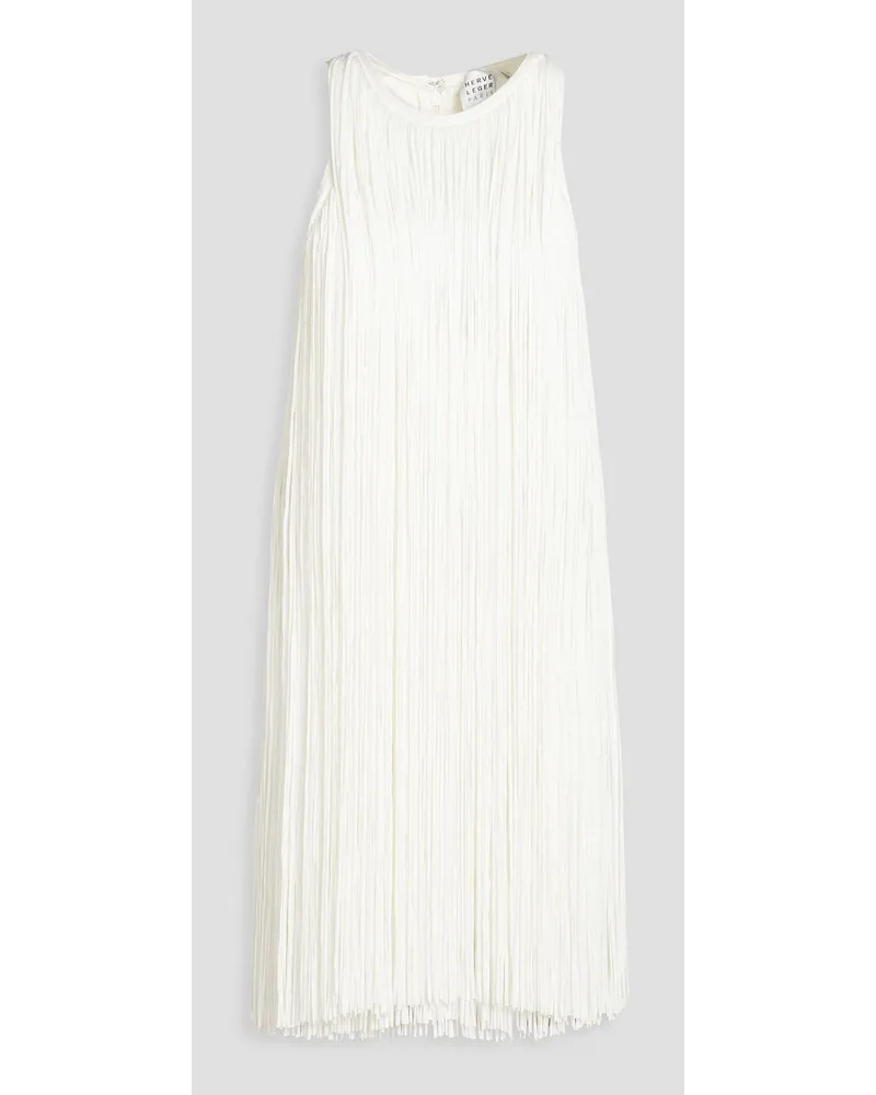 Hervé Léger Fringed bandage mini dress - White White