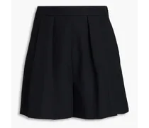 Pleated twill shorts - Black