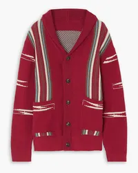 Fortela Henry cotton-jacquard cardigan - Burgundy Burgundy