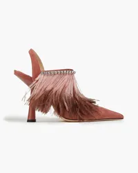 Jimmy Choo Embellished suede slingback pumps - Pink Pink