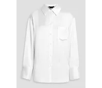Alice Olivia - Finley oversized satin shirt - White