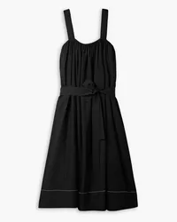 Proenza Schouler Gathered woven midi dress - Black Black