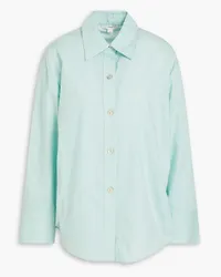 Vince Belted cotton-blend poplin shirt - Green Green