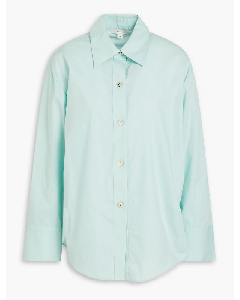 Vince Belted cotton-blend poplin shirt - Green Green