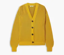 Pointelle-knit cardigan - Yellow